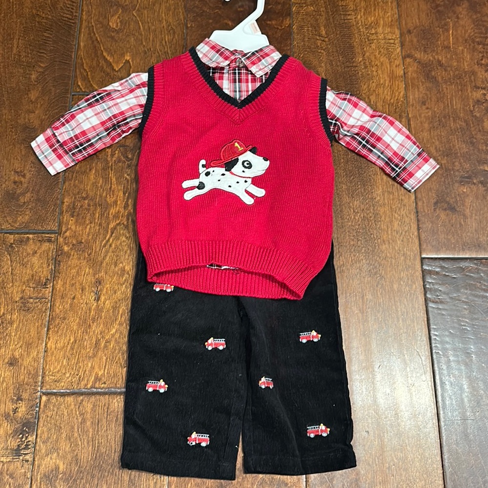 Holiday Editions Baby Boy Fire Engine 3 Piece Set